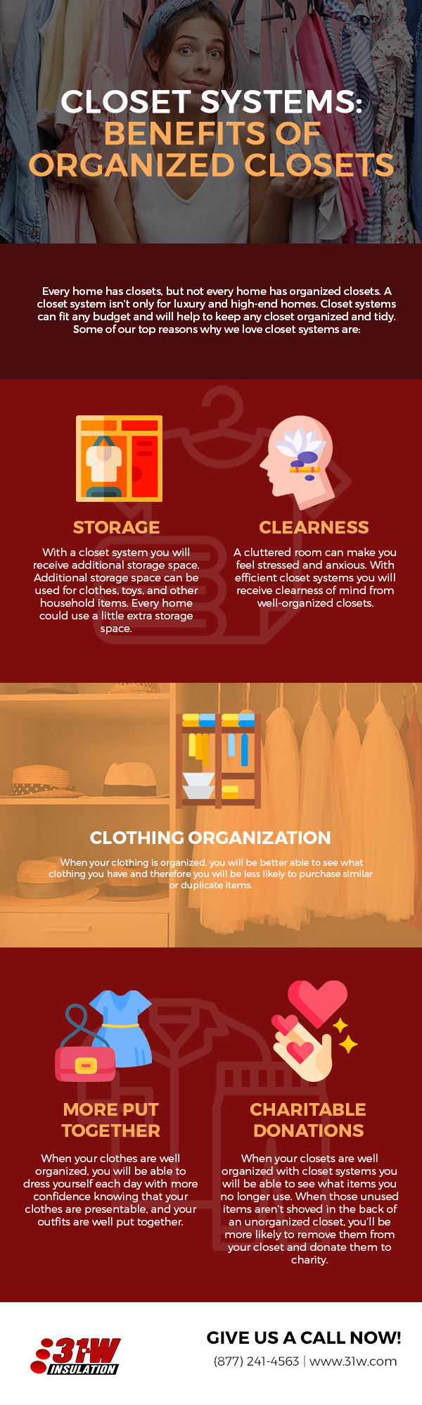 Closet Systems: Benefits of Organized Closets [infograhic]